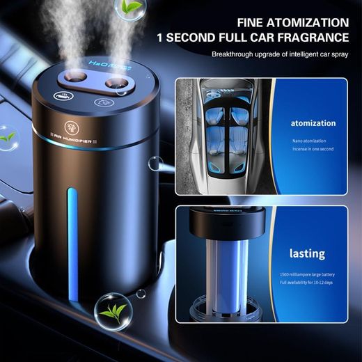 TodyJeyHo Car Diffusers for Essential Oils, 450ml Small Humidifier, Mini USB Air Scent Small Humidifier LED 7 Color Changing,Dual Mist Ports, AI Smart Start,for Car Room Home Office Bedroom - image 4