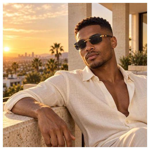 Fashion Men’s Rimless Polarized lenses Black Sunglasses – UV Protection Eyewear, Stylish Shades，Sun Shades for Travel、Parties - image 2