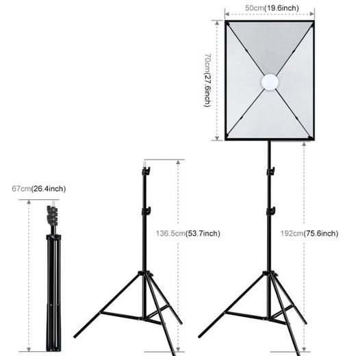 Generic Photography softbox set 50×70CM with 2.1M Tripod Stand, Video soft box camera equipment photography studio softbox - image 3