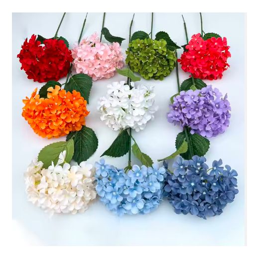 Generic 72 Petals Silk Flower Artificial Hydrangea Foldable Stem Branch With Two Leaves - image 2
