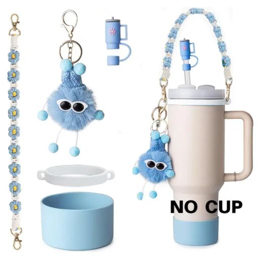 Mug PURPLE Stanley Cup Accessories Kit with Decorative Charm & Straw Cover Set(cup not included) just accessories - image 3
