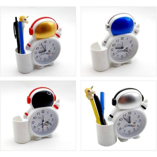 Generic 1PC Astronaut Alarm Clock with Pen Stand Cute Kids Alarm Clock Desk Organizer with Pencil Holder for Kids Study Table, Home, Office - image 3