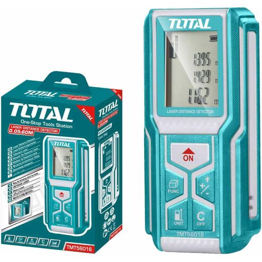 TOTAL Laser distance meter, 60M Digital Laser Distance Meter, Upgraded High-Accuracy Laser Measuring Tool, Electronic Tape Measure, 2" Backlit LCD Display, Area/Volume/Indirect Measurement, in/Ft/Ft+in/M - image 4
