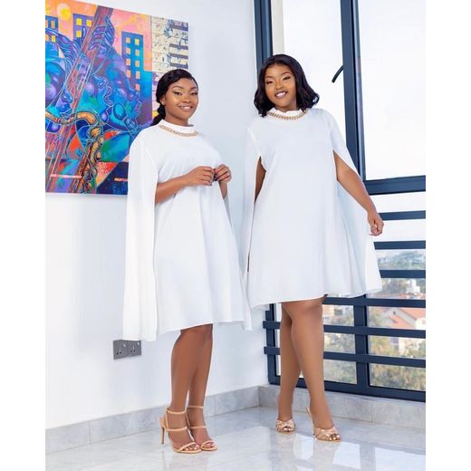 Classy dress/ shift dress/ pregnant friendly dress - WHITE