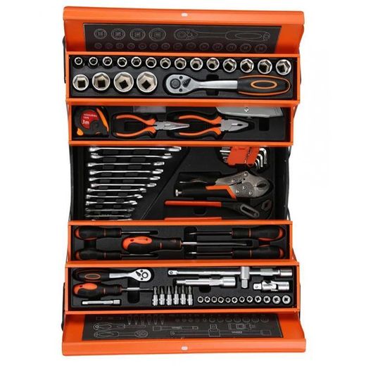 Generic 85 PC Tool Box Multifuction Foldable Toolbox Package Torque Wrench Hand Tools Socket Set Kit for Car Repair Tool Kit Set - image 3