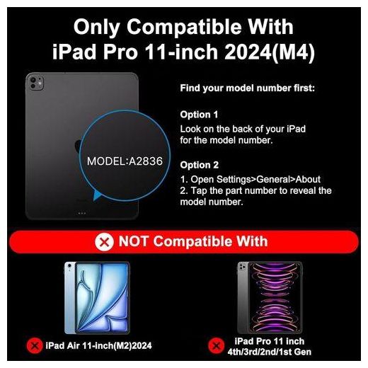 Generic Keyboard Case For IPad Pro 11 Inch (M4) 2024, Detachable Magnetic IPad Pro 11 Inch Case With Keyboard, Bluetooth Keyboard, Smart Folio Cover With Pencil Holder, Auto Sleep/Wake - image 2