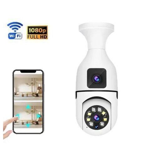Generic Dual camera Wireless CCTV camera wifi Wireless dual lens CCTV camera bulb camera dual lens PTZ bulb camera - image 2