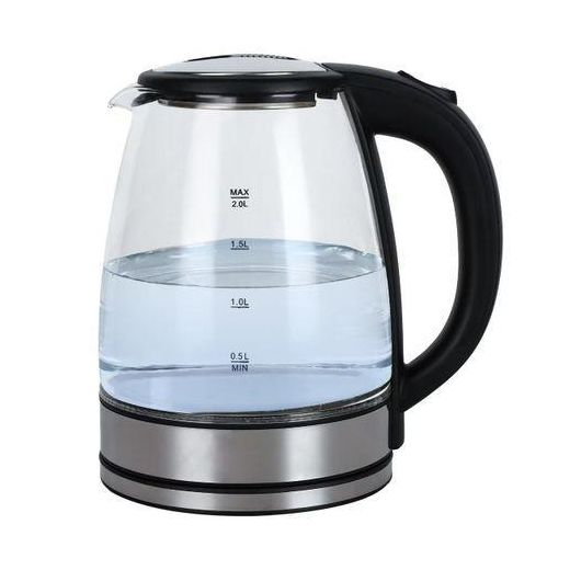 Hoffmans Premium 2.0L Glass Electric Kettle - 2000W Fast Boiling with Auto Shut-Off & Boil-Dry Protection, BPA-Free Water Boiler with LED Light & Water Level Window (Stainless Steel Base) - image 2