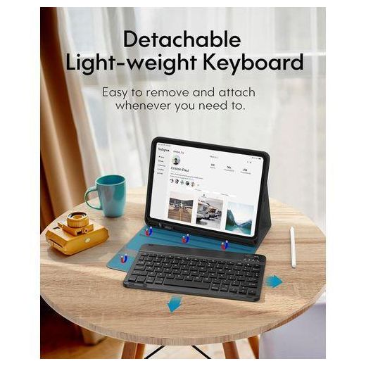 Generic For iPad Air 11 Inch Case with Keyboard M3/M2 (2025/2024), Rechargeable Wireless Keyboard, Detachable - Pencil Holder, for iPad Pro 11 (4th/3rd/2nd/1st Gen) & iPad Air 5th/4th Gen-2020,2021,2022 - image 3