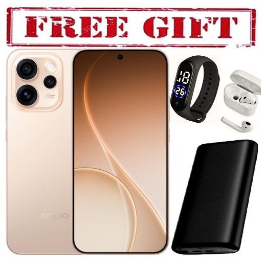 Oppo Reno 15F 5G – 6.57" AMOLED –12GB +512 50MP Ultra-Clear Camera – 7000mAh Battery – 80W Fast Charge   COMES WITH FREE    STRAP WATCH , POWERBANK AND AIRPODS FOR YOU gold