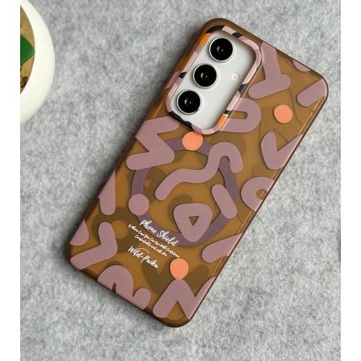 Graffiti Pattern Luxury Case Cover For Samsung Galaxy S24 MagSafe Magnetic Phone Case
