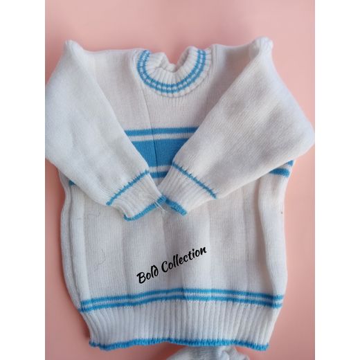 Fashion Multicolor Knitted Baby Sweater Set 0-6M - 1 Sweater, 1 Trouser, 1 Cap - Soft & Stretchy - image 2