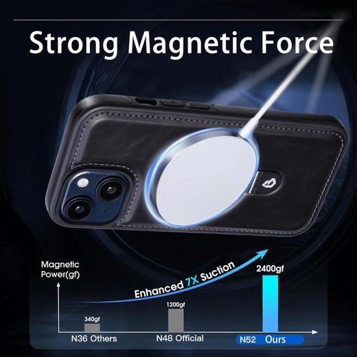 Generic iPhone Ip13 Pro Max Phone Case, Premium Magnetic Leather Back Cover with Stand, Elegant, Shockproof and MagSafe Compatible - image 2