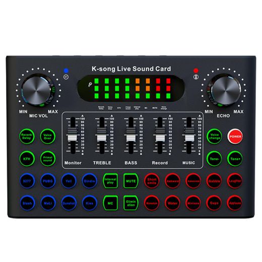 Generic F007C Live Sound Card – Bluetooth Mixer with Real-Time Effects, Voice Changer & Dual-Device Support - image 2