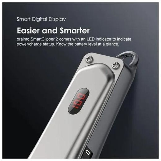 Oraimo Smart Clipper 2 Silver Edition Sleek Cordless Professional Barber Clipper with Sharp Precision Blades and Long-Lasting Battery Life. - image 3