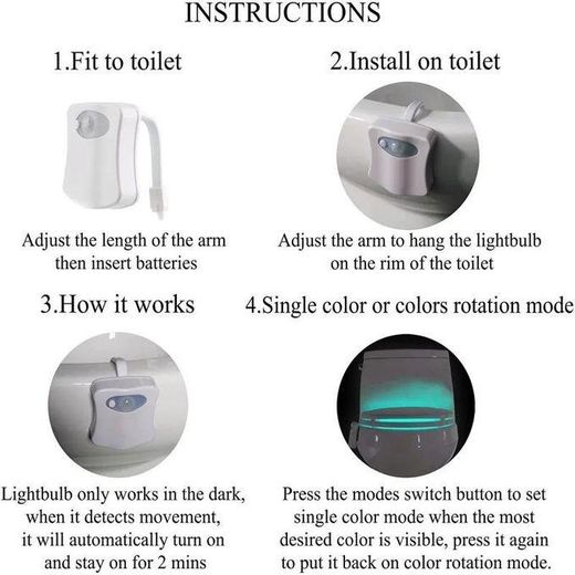Generic Toilet Seat Smart Motion Sensor Night Light 16 Colors Waterproof Bulb For bathroom Toilet Bowl LED Lamp Light - image 3
