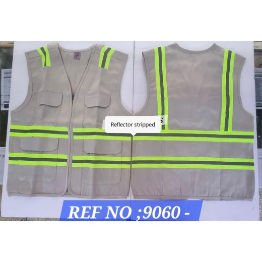 Multi-pocket utility vest or gilet with reflector stripes"Mission Jacket"