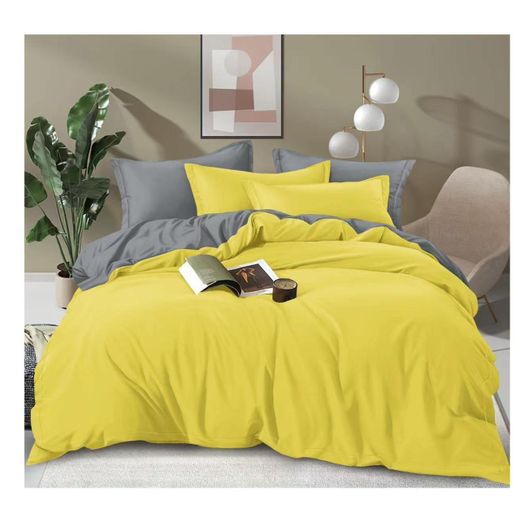 Plain double sided colour duvet cover set( 1 duvet cover, 1 bedsheet and 2 pillowcases)