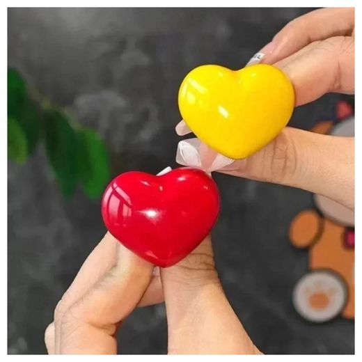 2-Piece Heart-Shaped Toilet Flush Button Extension Set - Red
