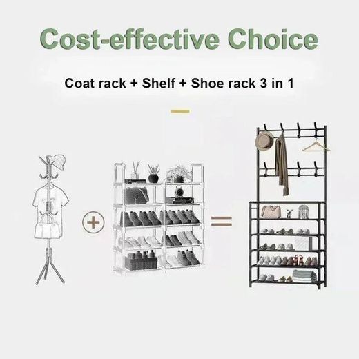 Generic Multifunctional Simple Floor Coat Rack, Bedroom, Living Room Shoe Rack - image 3