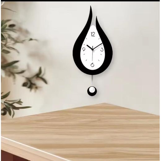 U-Shaped Wall Clock with Pendulum - Nordic Minimalist Decor for Home, Office, Hotel