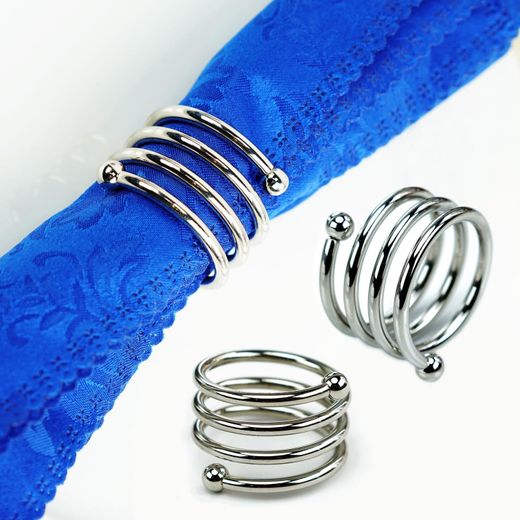 Generic 6Pcs Set Silver Napkin Rings For Wedding/Birthday Decors - image 2