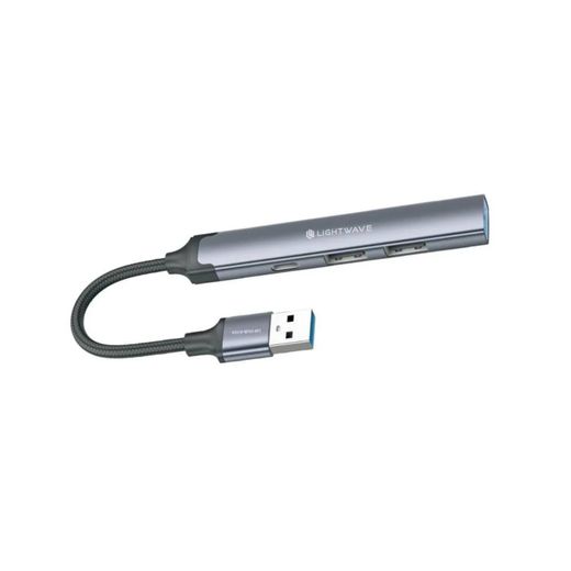 Light Wave 4-in-1 USB-C Hub Adapter with 1x USB 3.0, 2x USB 2.0 & 1x Type-C Port – High-Speed Multiport Hub - image 4