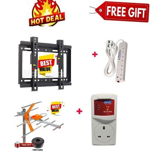Generic 14-43" TV Wall Bracket+Tv Guard+Extension+ Aerial
