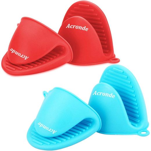 Generic Premium Heat-Resistant Silicone Pinch Mitts (1 Pair) - Non-Slip Mini Oven Gloves & Pot Holders with Ribbed Grip - image 3