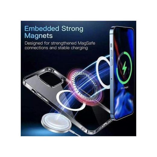 Generic iPhone 13 ProMax – Transparent Blue Magnetic Case with MagSafe Support & Military-Grade Protection - image 2