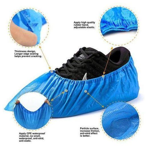 Generic 100 Pack450grams Disposable Shoe Covers Durable Waterproof & Anti-Slip Boot Covers For Indoor Floor Carpet, Home, Museum, Construction, Offices Workplace, One Size Fits All - image 3