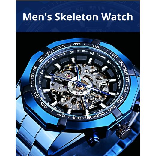 Forsining Forsining Men's Formal Leather Automatic Mechanical Watch - Blue