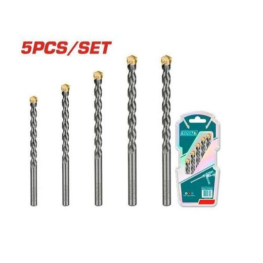 TOTAL 5 Pcs Masonry Drill Bits Set – TACSD5055_Set Of Drill Bits For Stone - image 2