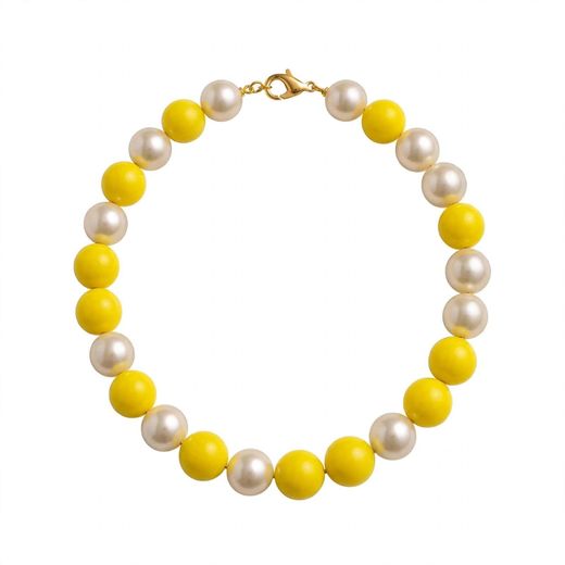 Poco Loco African Beaded Necklace - Yellow & White Beaded Necklace Set with 2 Pairs of Earrings – Chunky Graduated Round Bead Statement Jewelry - image 4