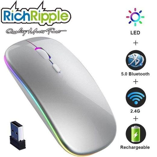 RichRipple Slient Mouse Bluetooth 5.0 USB LED Ultrathin Mice