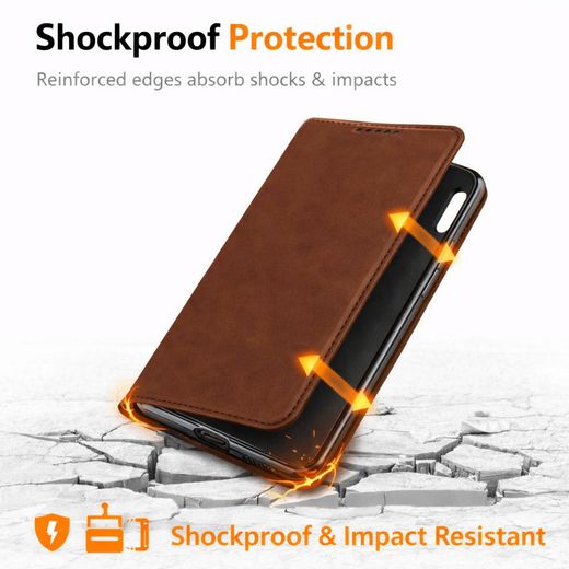 Generic Itel S24 Premium PU Leather Wallet Flip Case with Kickstand, Card Holder & Magnetic Closure – Brown - image 2