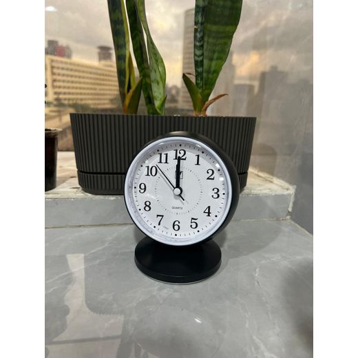 Generic Silent Desktop Alarm Clock Battery Operated Table Clock, Minimalist Non Ticking Student Bedside Watch Nightlight - image 2