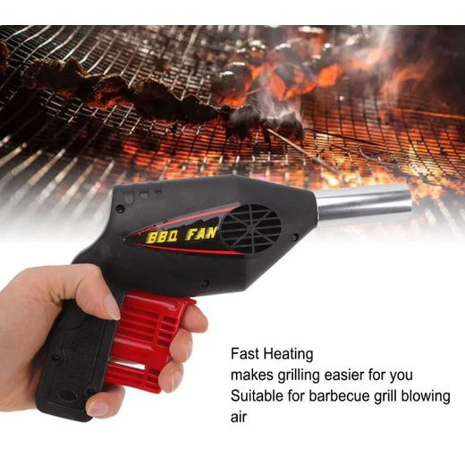 Generic BBQ Air Blower Ventilator Portable Picnic Hand Held Fan Camping Cooking Tools for Outdoor Travel Barbecue Blowing Gun - image 2