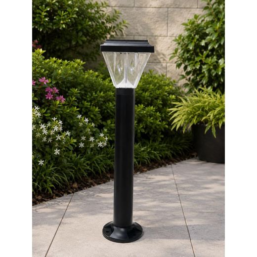Generic Black Solar-powered Garden Lamp Light LED Bollard Light - image 2