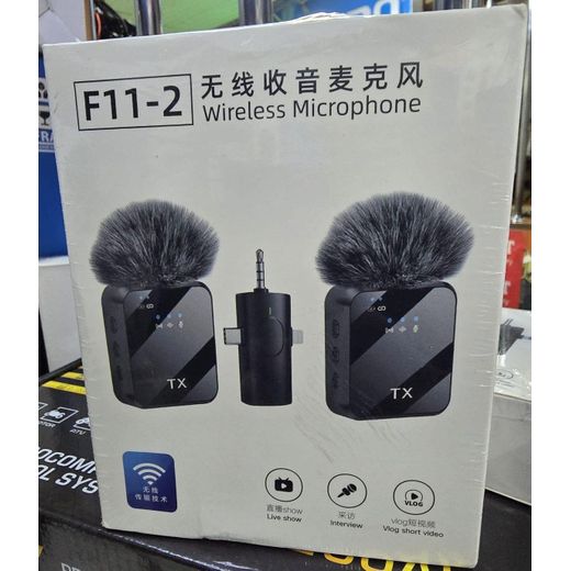 Generic F11-2 Wireless. Mic with Fast Charging & Long-Lasting Battery