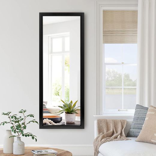 Generic Full Length Mirror Decor, Wall Mounted Mirror, Hanging Mirror Frame Dressing Mirror Black - image 2