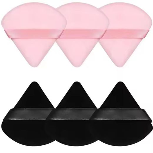 Generic 6 Pcs Triangle Powder Puff For Loose Powder  Cosmetic Soft Plush Powder Puff Makeup Foundation Puff Makeup Tool
