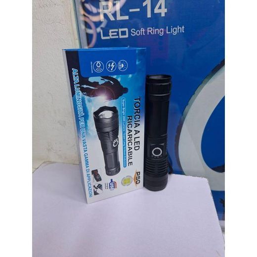 P50 Rechargeable Emergency LED Torch Waterproof Flashlight