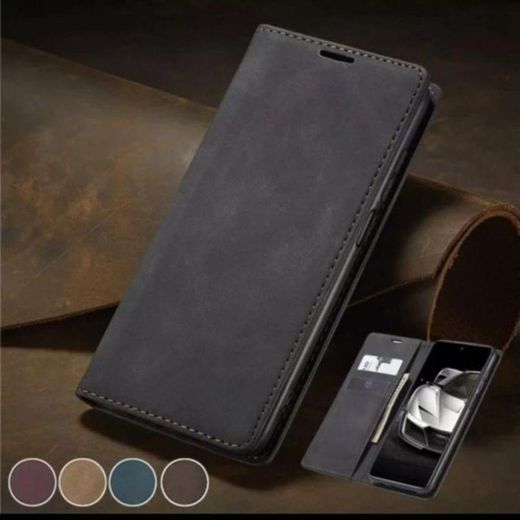 Generic Infinix Smart 7 Phone Case, Wallet-Style Black Retro Leather Flip Cover with All-Round Protection - image 3