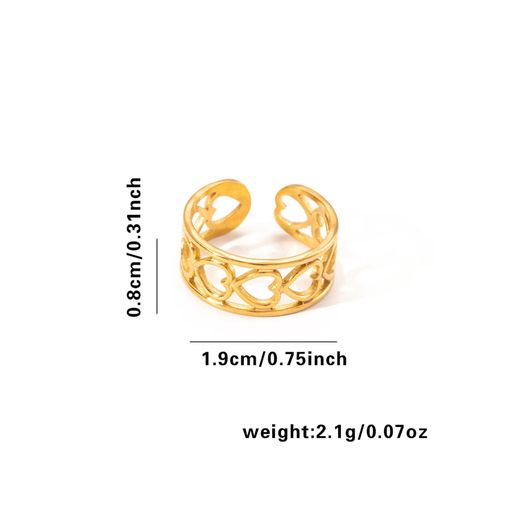 Fashion Dainty Gold Plated Titanium Steel Ring for Women  Minimalist Open Cuff Statement Ring  Hypoallergenic Stainless Steel Jewelry with Gift Box - image 3