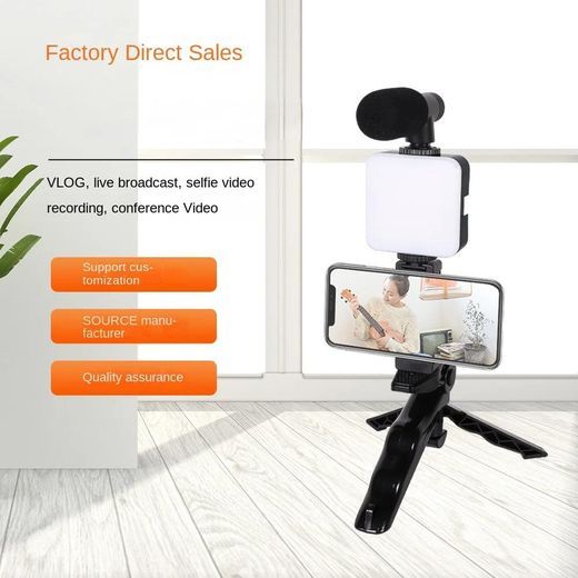 Generic Vlogging Kit ZP AY-49  for iOS and Android - Complete Content Creator Kit with Tripod, Microphone, LED Light & Smartphone Holder, Ideal for Social Media - Content Creator Essentials for Vlogging