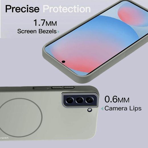 Generic Samsung Galaxy S21 Plus Phone Case, Grey Skin Touch Ultra-Slim Magnetic Protective Case with Luxurious Matte Finish, Shock-Resistant, Lightweight, Wireless Charging Compatible - image 2