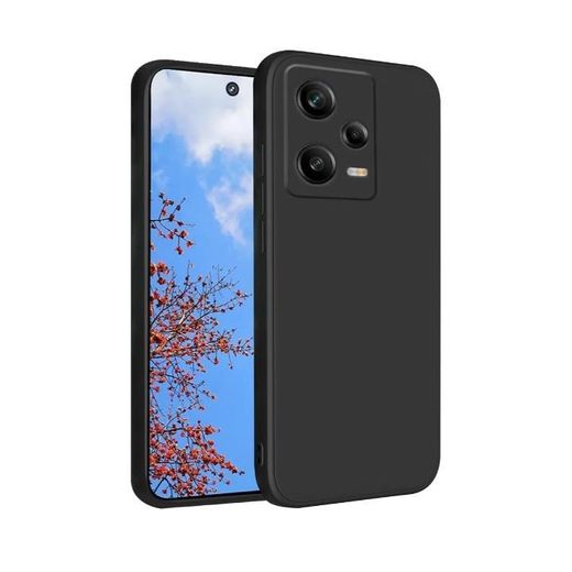 FOR XIOAMI REDMI NOTE 12 PRO 5g SILKY SOFT SILICONE  COVER SHOCKPROOF  SLIM BLACK 