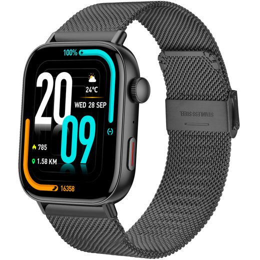 Colmi C8 Max Voice Calling. Health & Fitness Tracking Smartwatch black metalllic strap