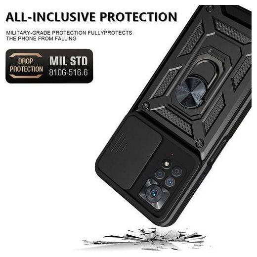 Generic Xiaomi Redmi Note 12 Pro 4G Case, Sliding Camera Lens Cover 360 Degree Rotating Ring Cover Protective Phone Case - image 2